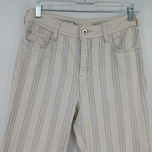 Anthropologie Pilcro Fleur High Rise Slim Crop Jeans Striped Women‘s Size 26 - Picture 5 of 12